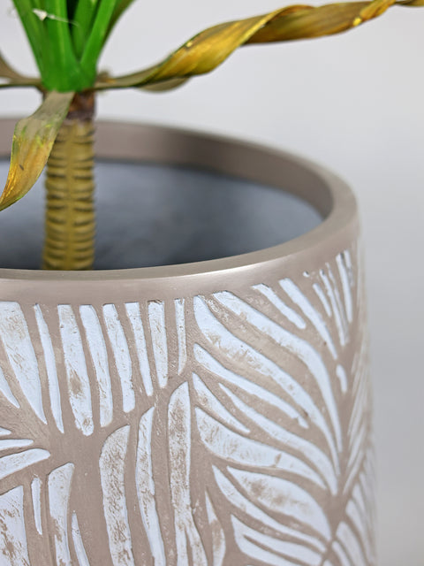Leaf Fiberglass Planter - Grey Biege🌿