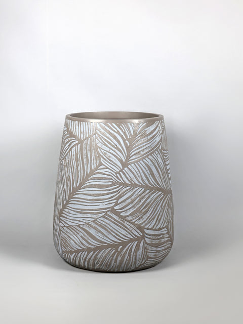 Leaf Fiberglass Planter - Grey Biege🌿