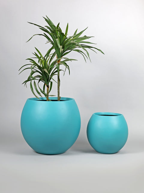 Ball Fiberglass Planter - Mint Turquoise πΏ