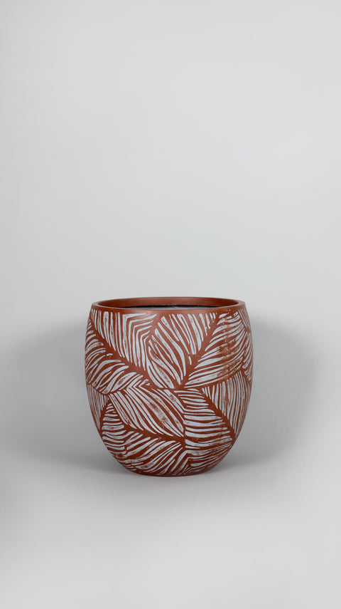 Leaf Fiberglass Planter - Terracotta πΏ