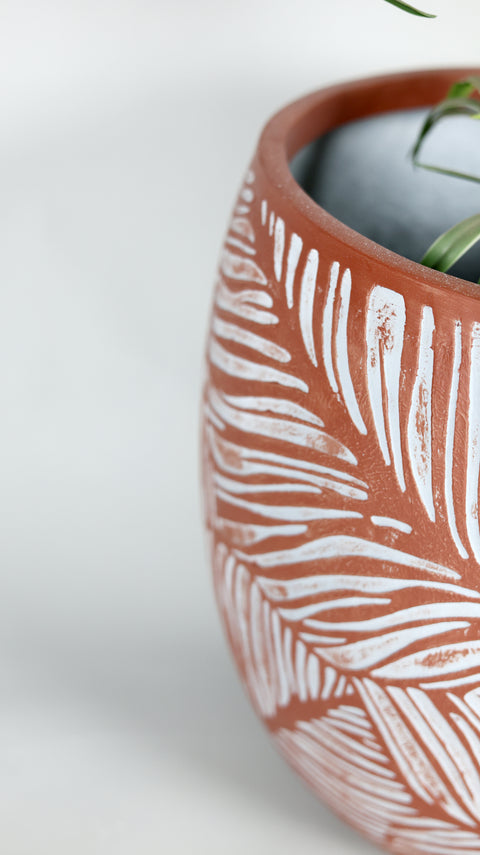 Leaf Fiberglass Planter - Terracotta πΏ